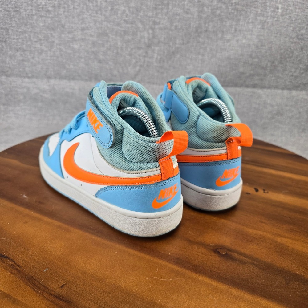 Nike Court Borough Mid 2 Kids 5Y Glacier Blue Total Orange HF4791-407 High‎ Top - Picture 12 of 14